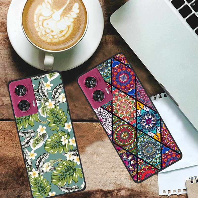 Deksel Motorola Edge 50 Fusion Blå Blomster Beskyttelse Deksel