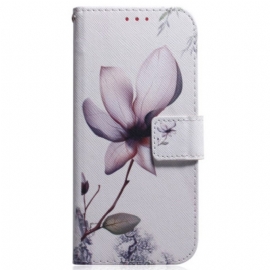 Folio Deksel Motorola Edge 50 Fusion Rosa Blomst