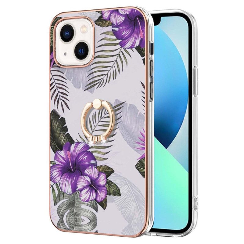 Deksel Til iPhone 15 Plus Blomster Ring-holder