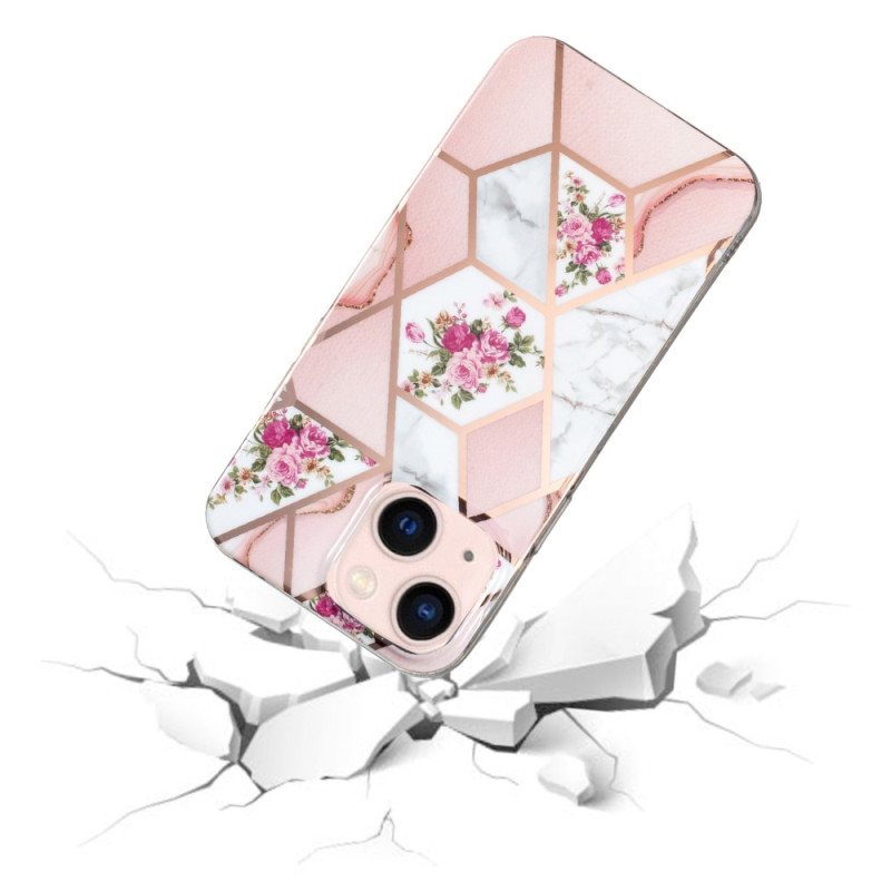 Deksel Til iPhone 15 Plus Blomstermarmor