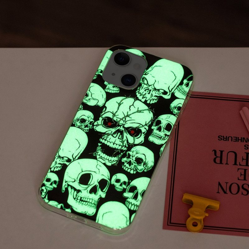 Deksel Til iPhone 15 Plus Fluorescerende Hodeskaller