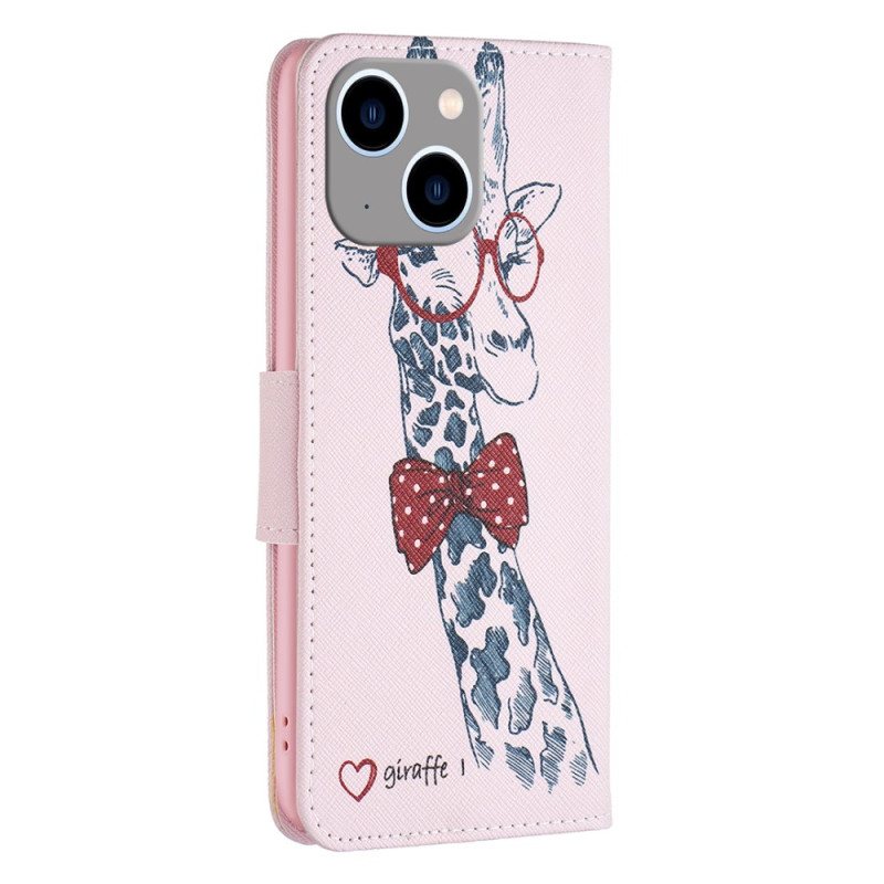 Folio Deksel Til iPhone 15 Plus Intello Giraffe