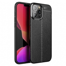 Deksel Til iPhone 13 Pro Max Dobbel Linje Litchi Leather Effect