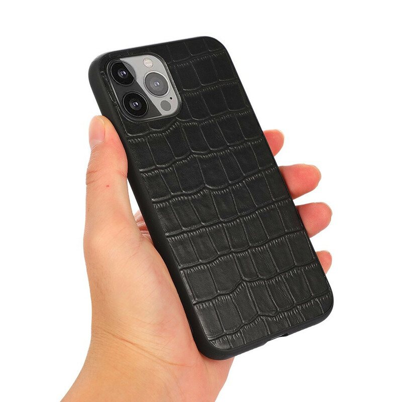 Deksel Til iPhone 13 Pro Max Ekte Crocodile Texture Lær