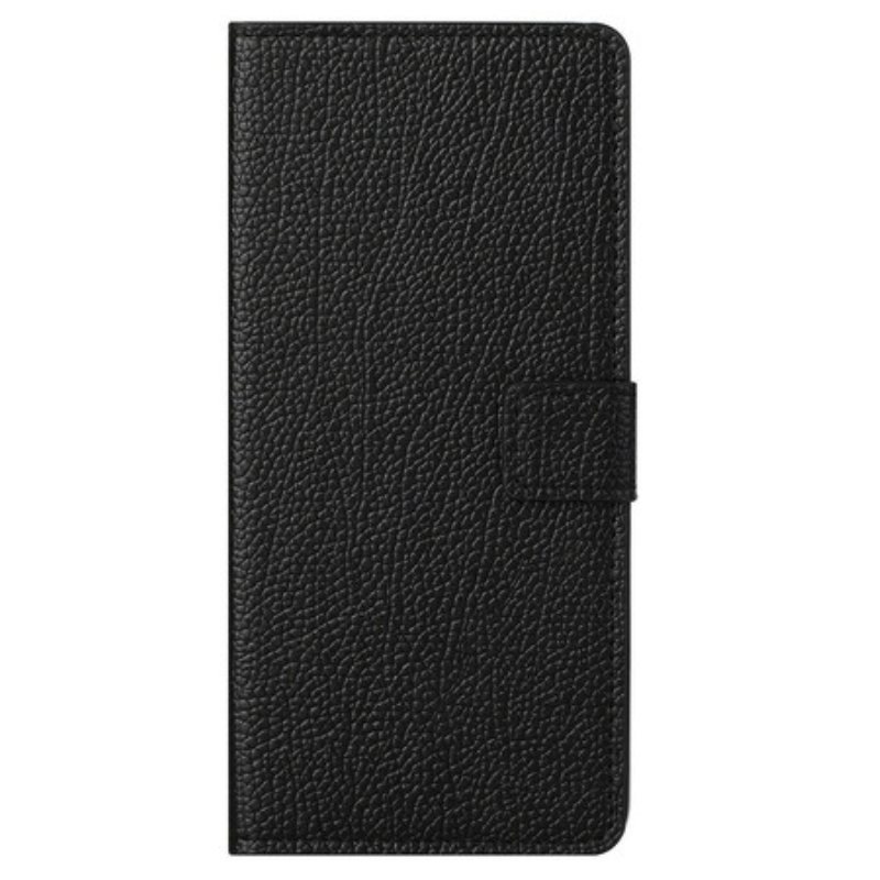 Folio Deksel Til iPhone 13 Pro Max Litchi Grain Leather Effect