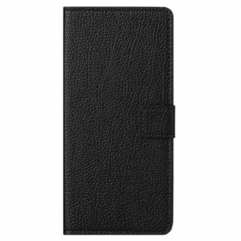 Folio Deksel Til iPhone 13 Pro Max Litchi Grain Leather Effect