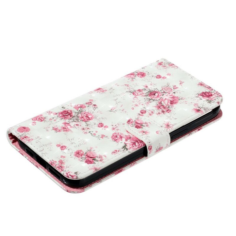 Folio Deksel Til iPhone 13 Pro Max Med Kjede Strap Light Spot Flowers