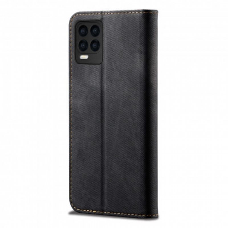 Beskyttelse Deksel Til Realme 8 / 8 Pro Folio Deksel Denim Stoff