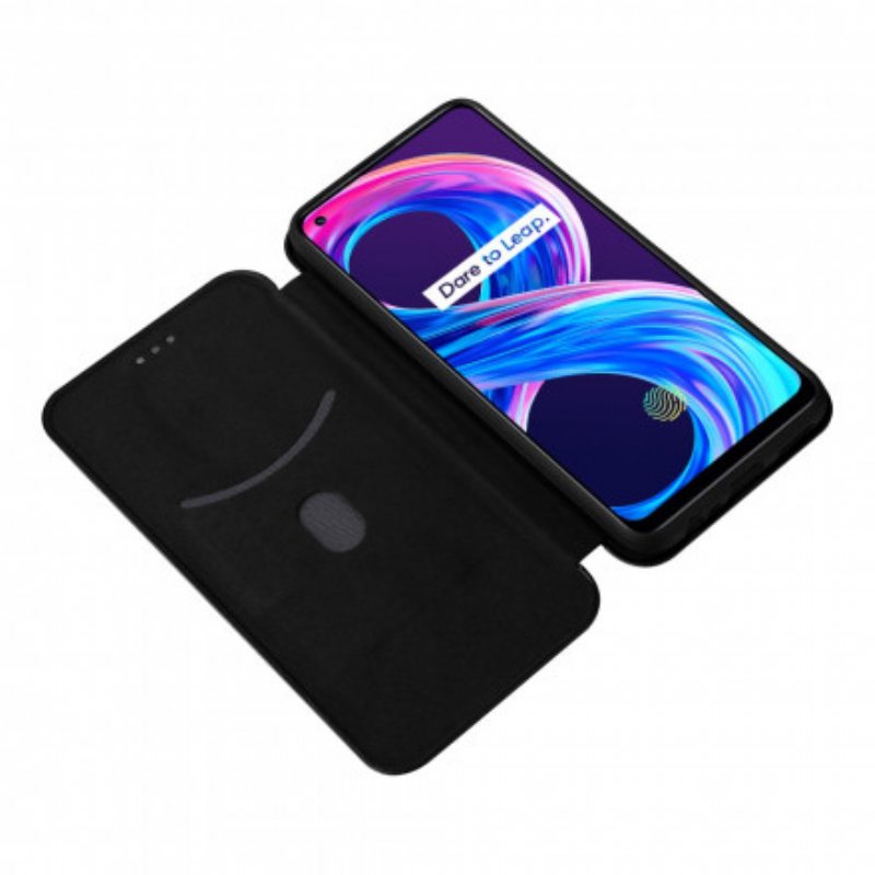 Beskyttelse Deksel Til Realme 8 / 8 Pro Folio Deksel Farget Karbon Silikon