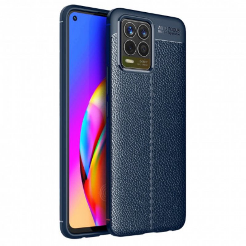 Deksel Til Realme 8 / 8 Pro Dobbel Linje Litchi Leather Effect