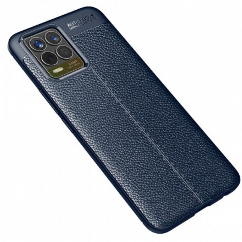 Deksel Til Realme 8 / 8 Pro Dobbel Linje Litchi Leather Effect