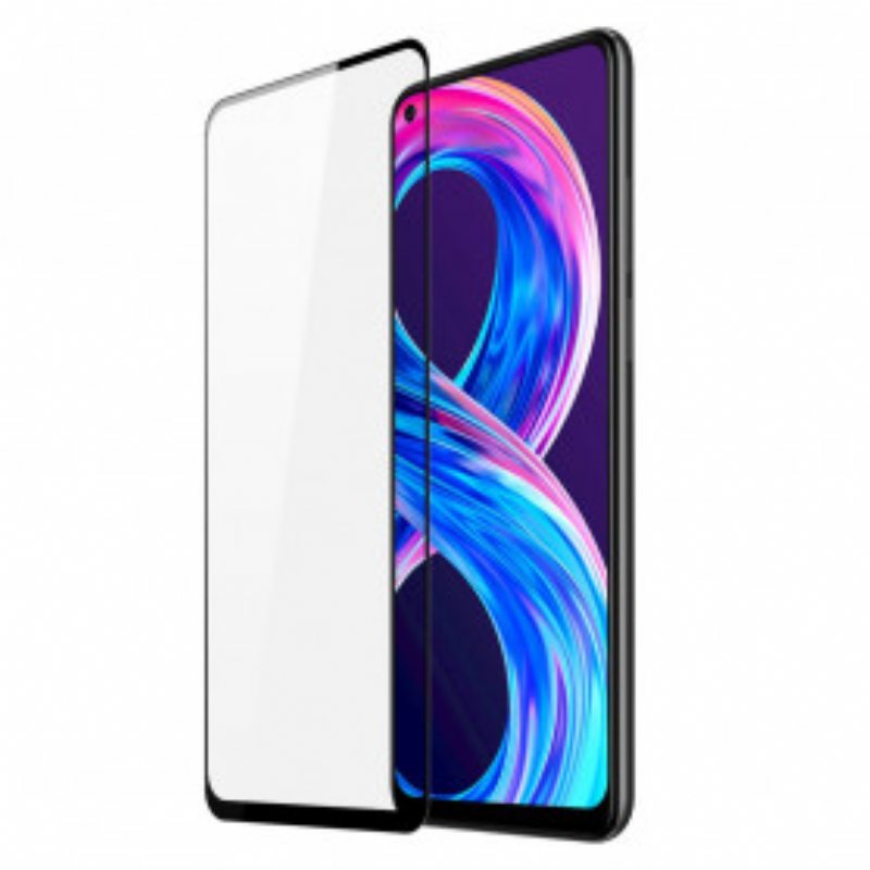 Realme 8/8 Pro Black Edges Skjermbeskytter I Herdet Glass