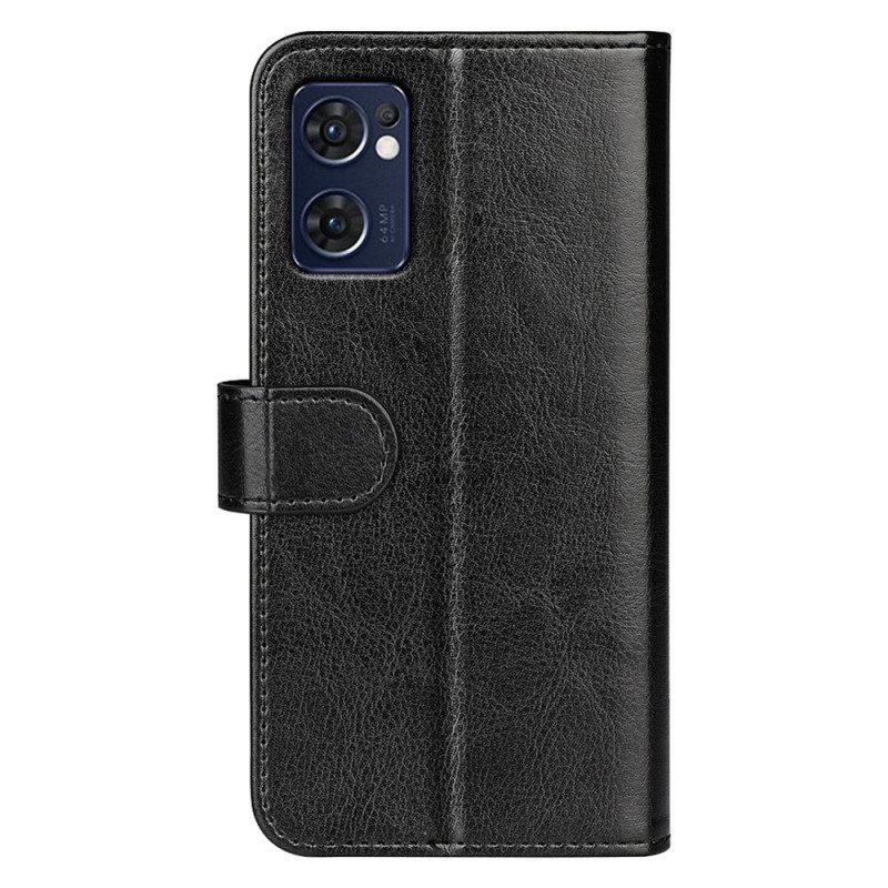 Folio Deksel Til Oppo Find X5 Lite Vintage Skinnstil