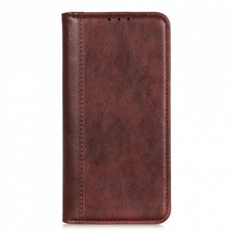 Beskyttelse Deksel Til Xiaomi Redmi Note 10 / 10S Folio Deksel Litchi Split Leather-versjon