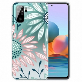 Deksel Til Xiaomi Redmi Note 10 / 10S Gjennomsiktig Én Blomst