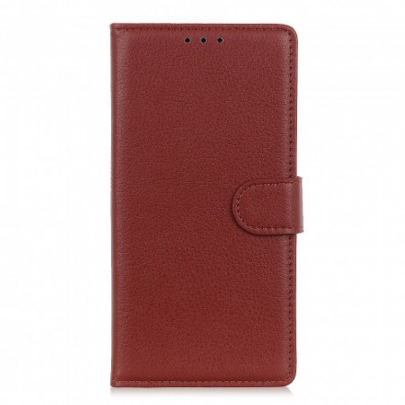 Folio Deksel Til Xiaomi Redmi Note 10 / 10S Premium Litchi-skinneffekt