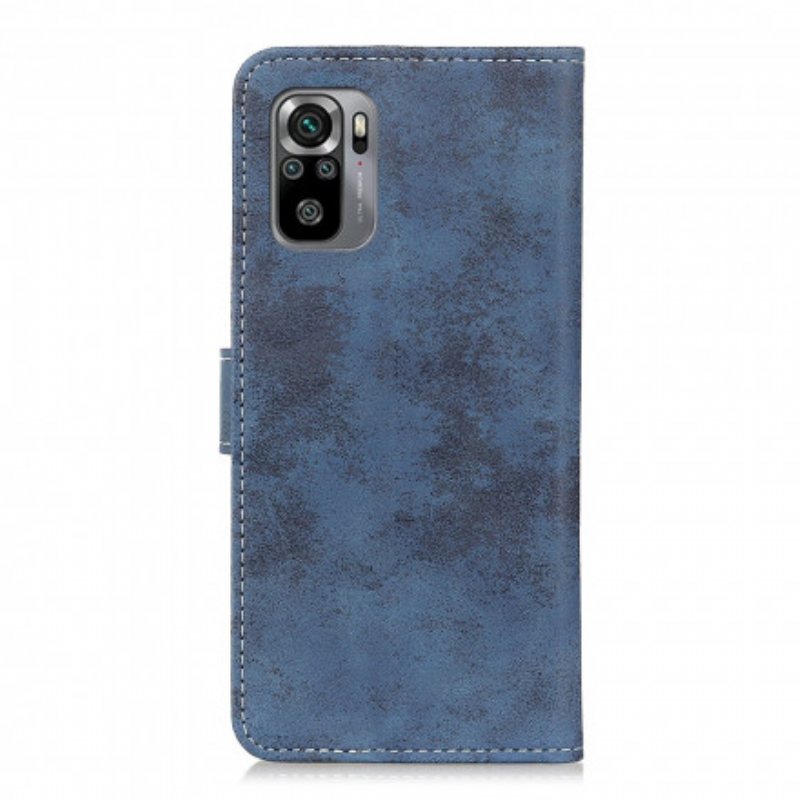 Folio Deksel Til Xiaomi Redmi Note 10 / 10S Vintage Skinneffekt