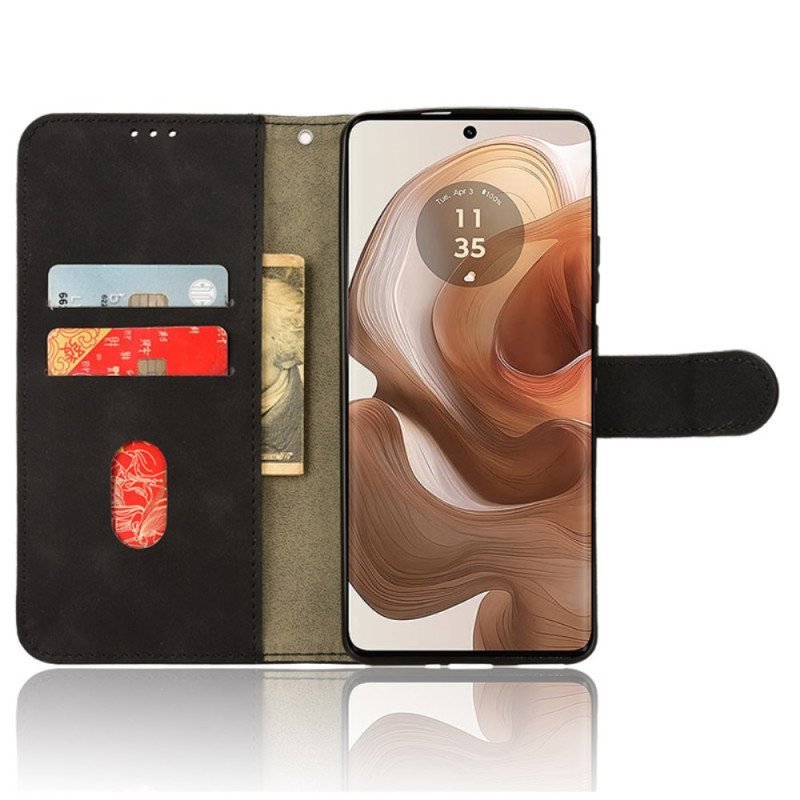 Folio Deksel Motorola Edge 50 Ultra Semsket Skinn