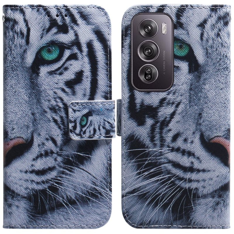 Folio Deksel Oppo Reno 12 Pro 5g White Tiger Beskyttelse Deksel