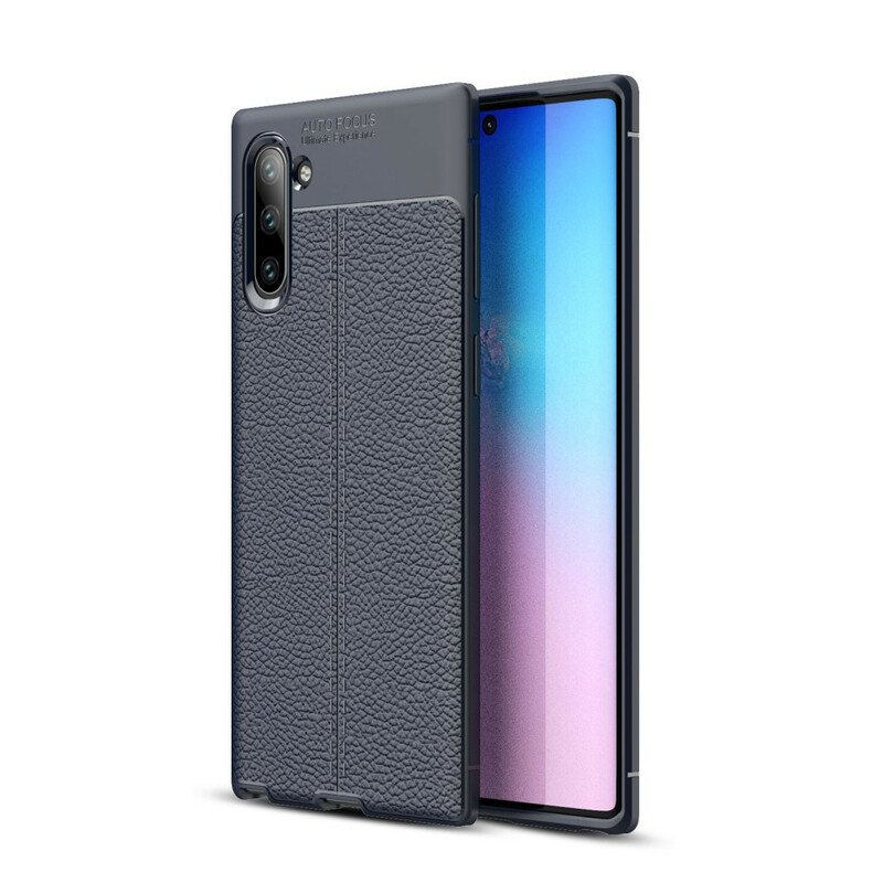 Deksel Til Samsung Galaxy Note 10 Dobbel Linje Litchi Leather Effect