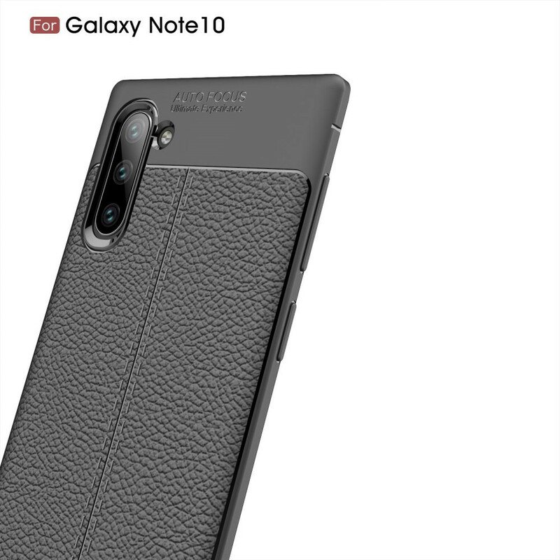 Deksel Til Samsung Galaxy Note 10 Dobbel Linje Litchi Leather Effect