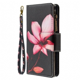 Folio Deksel Til Samsung Galaxy Note 10 Blomsterlomme Med Glidelås