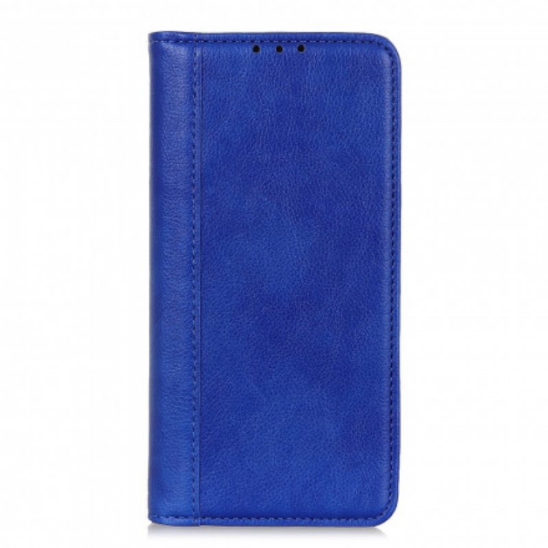 Beskyttelse Deksel Til Motorola Edge 20 Folio Deksel Litchi Split Leather-versjon