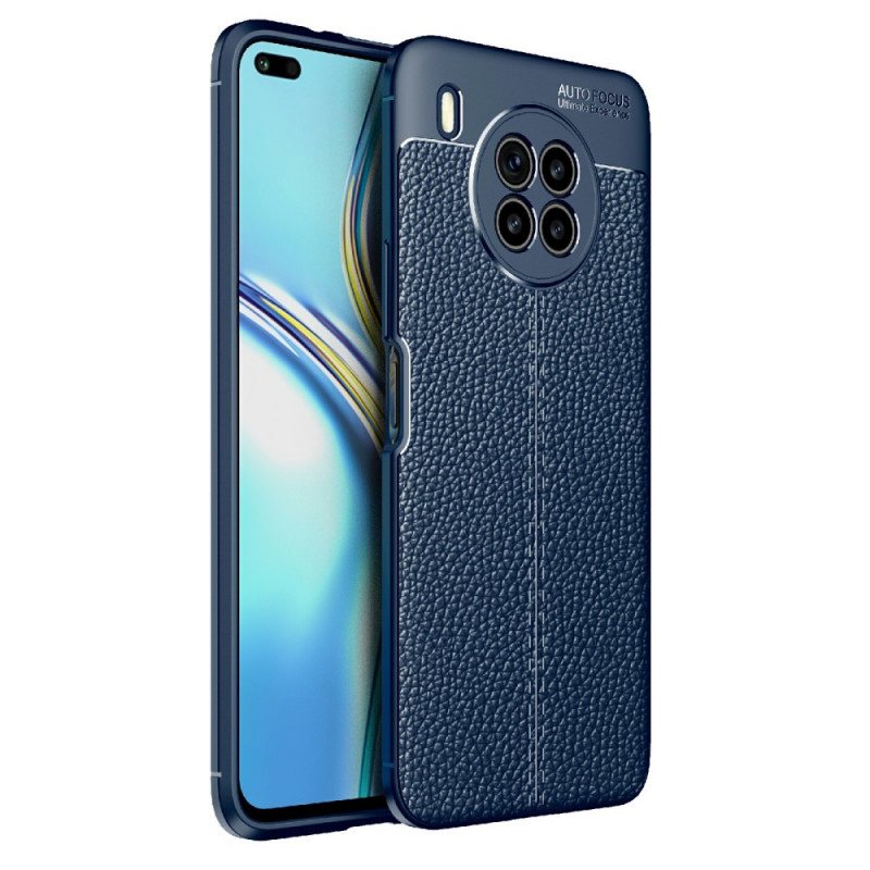 Deksel Til Huawei Nova 8i Dobbel Linje Litchi Leather Effect