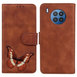 Folio Deksel Til Huawei Nova 8i Skin-touch Butterfly