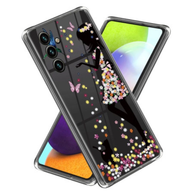 Folio Deksel Samsung Galaxy A15 5g Blomsterfe Beskyttelse Deksel