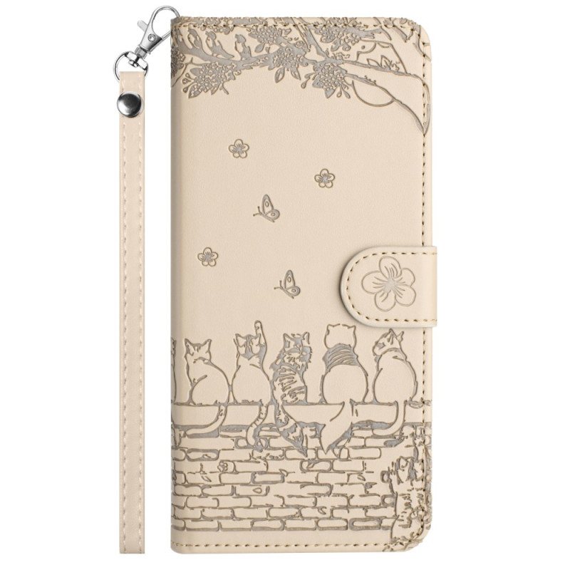 Lærdeksel Folio Deksel Samsung Galaxy A15 5g Mobildeksel Band Of Thong Cats