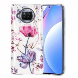 Deksel Til Xiaomi Redmi Note 9 Pro 5G Marmorerte Blomster