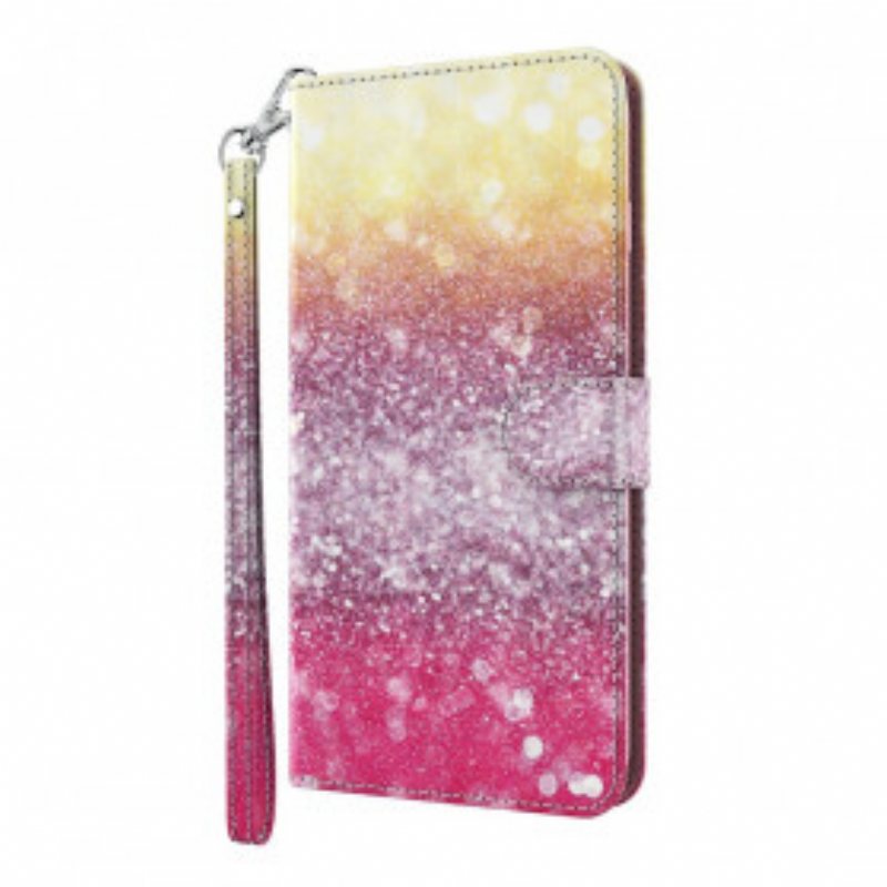 Folio Deksel Til Xiaomi Redmi Note 9 Pro 5G Light Spot Glitter Magenta