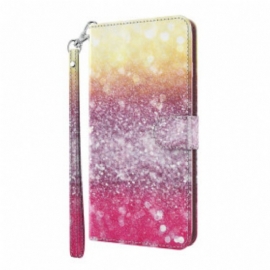 Folio Deksel Til Xiaomi Redmi Note 9 Pro 5G Light Spot Glitter Magenta