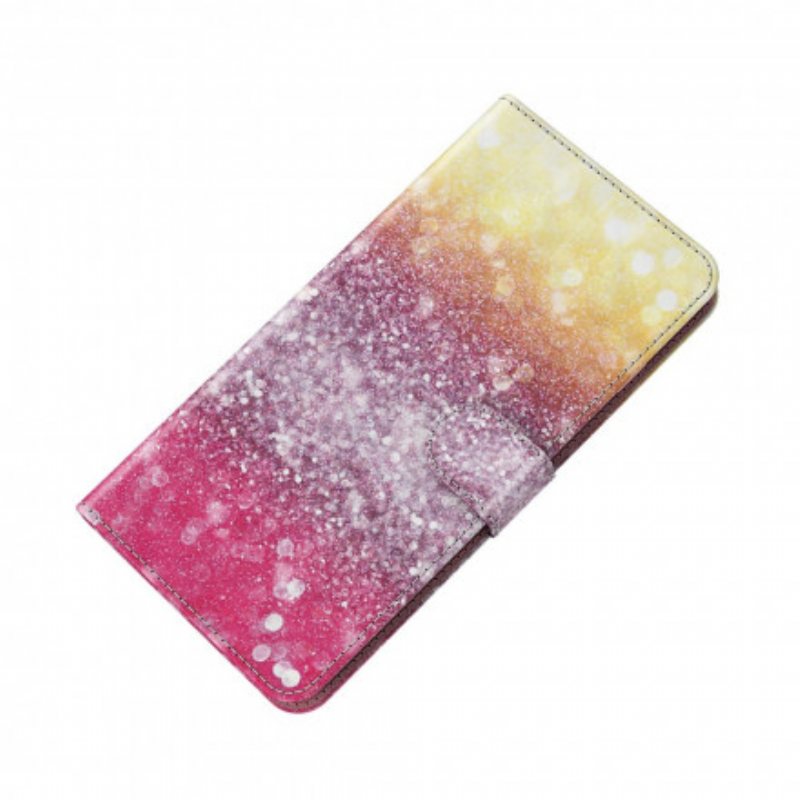 Folio Deksel Til Xiaomi Redmi Note 9 Pro 5G Light Spot Glitter Magenta