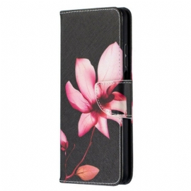 Folio Deksel Til Xiaomi Redmi Note 9 Pro 5G Rosa Blomst