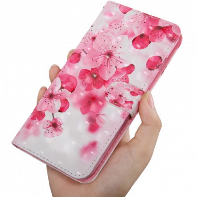 Folio Deksel Til Xiaomi Redmi Note 9 Pro 5G Rosa Blomster