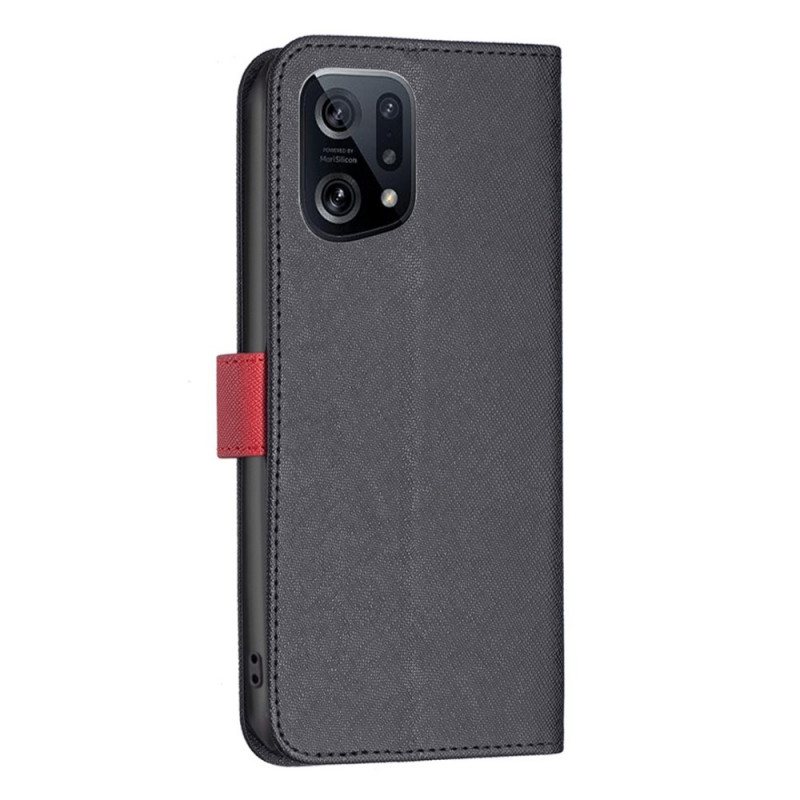 Folio Deksel Til Oppo Find X5 Faux Leather Tetxuré Binfen Farge