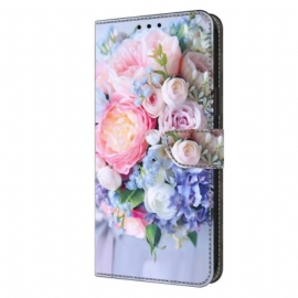 Folio Deksel Honor X9b / Magic 6 Lite Fargerike Blomster Beskyttelse Deksel