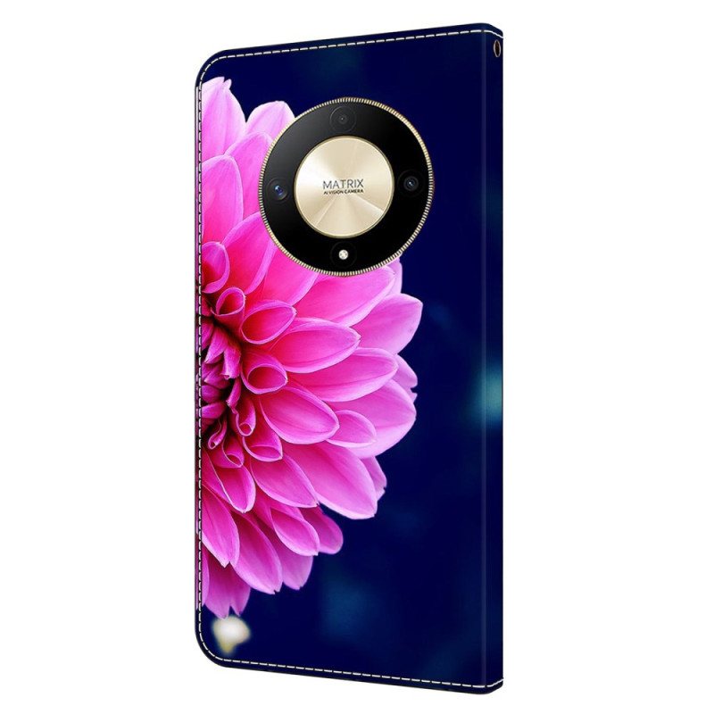 Folio Deksel Honor X9b / Magic 6 Lite Rosa Blomst