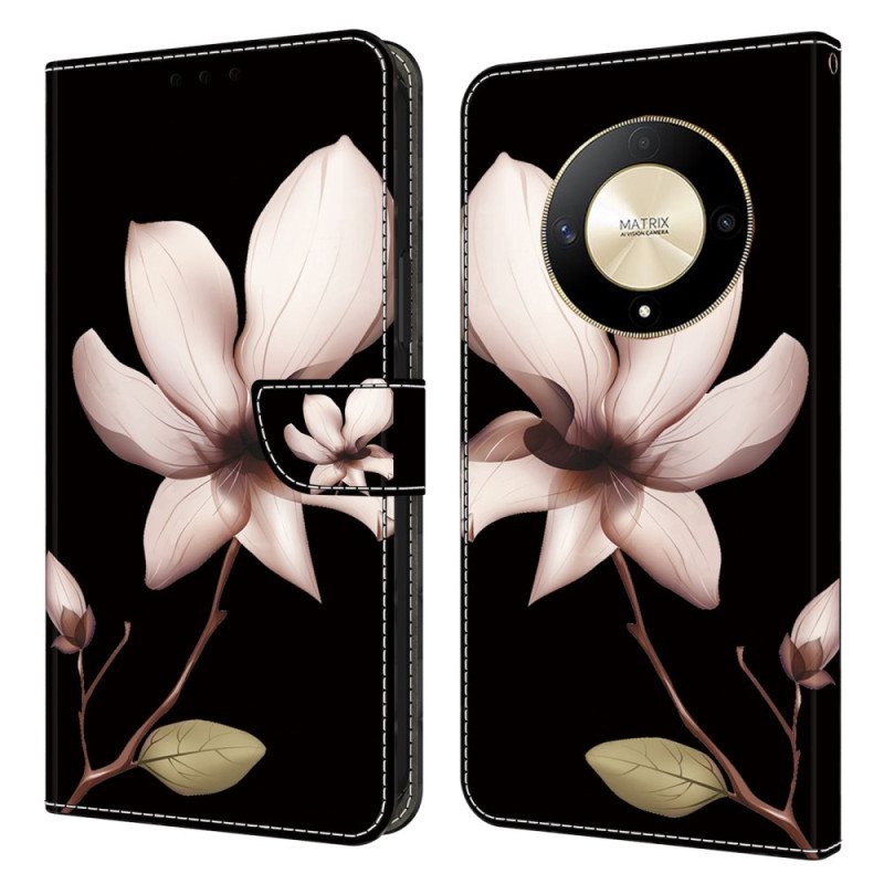 Folio Deksel Honor X9b / Magic 6 Lite Rosa Blomst Beskyttelse Deksel