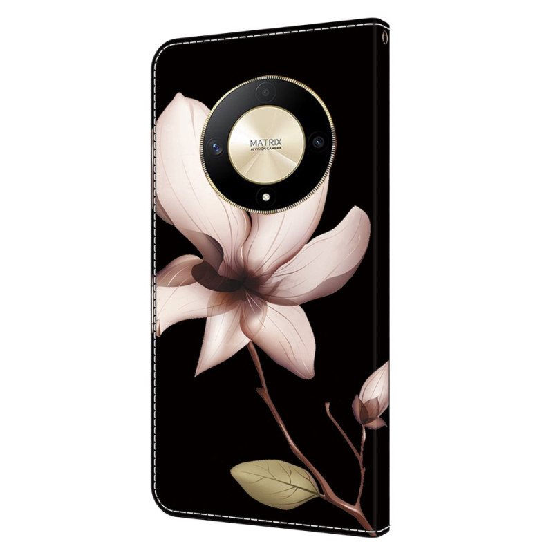 Folio Deksel Honor X9b / Magic 6 Lite Rosa Blomst Beskyttelse Deksel