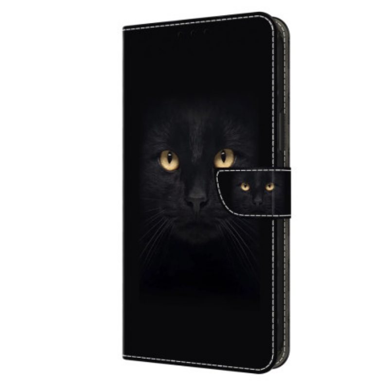 Lærdeksel Folio Deksel Honor X9b / Magic 6 Lite Mobildeksel Svart Katt