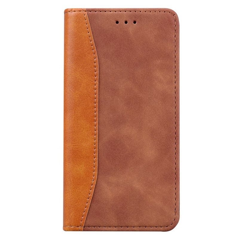 Beskyttelse Deksel Til Huawei P Smart 2020 Folio Deksel Tofarget Business Leather Effect