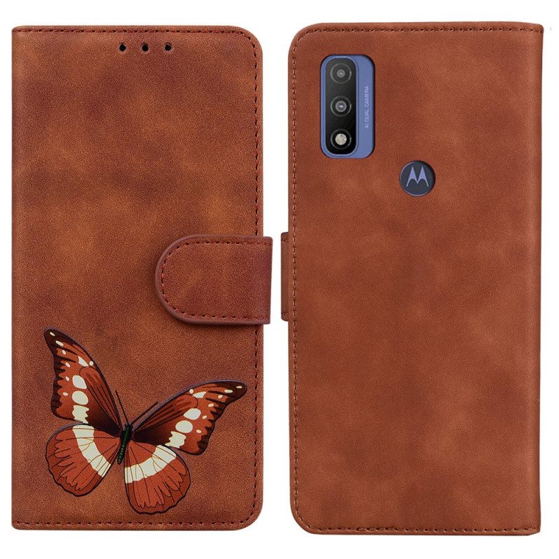 Folio Deksel Til Moto E40 / E30 / E20 Skin-touch Butterfly