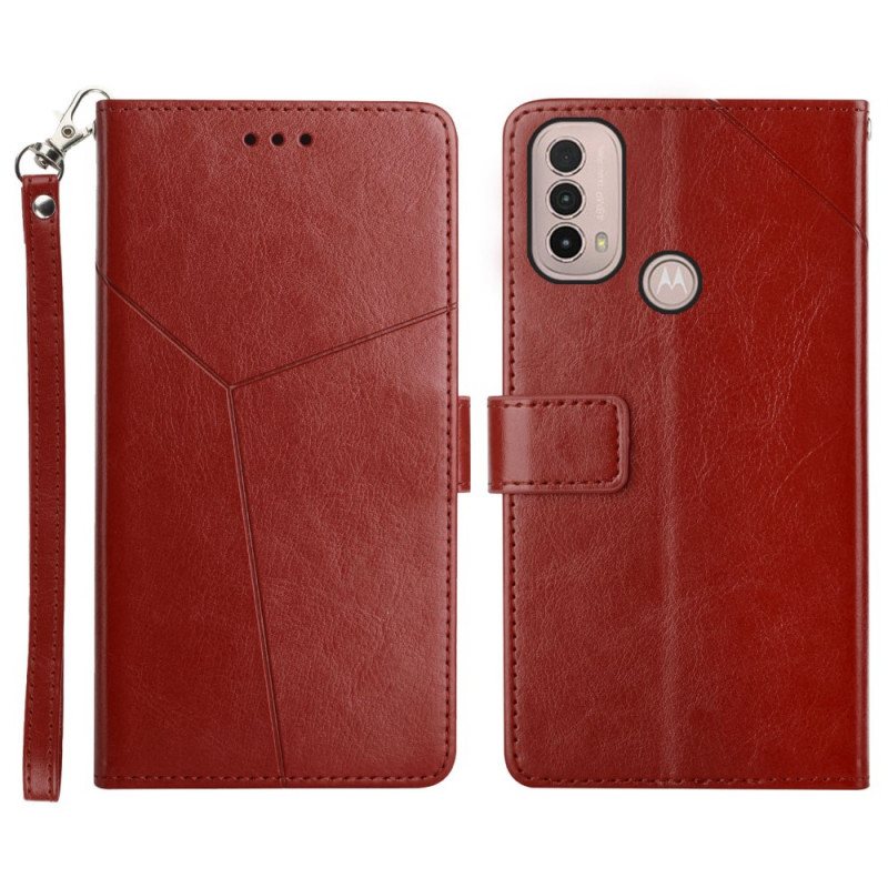 Folio Deksel Til Moto E40 / E30 / E20 Stil Leather Geo Y Design