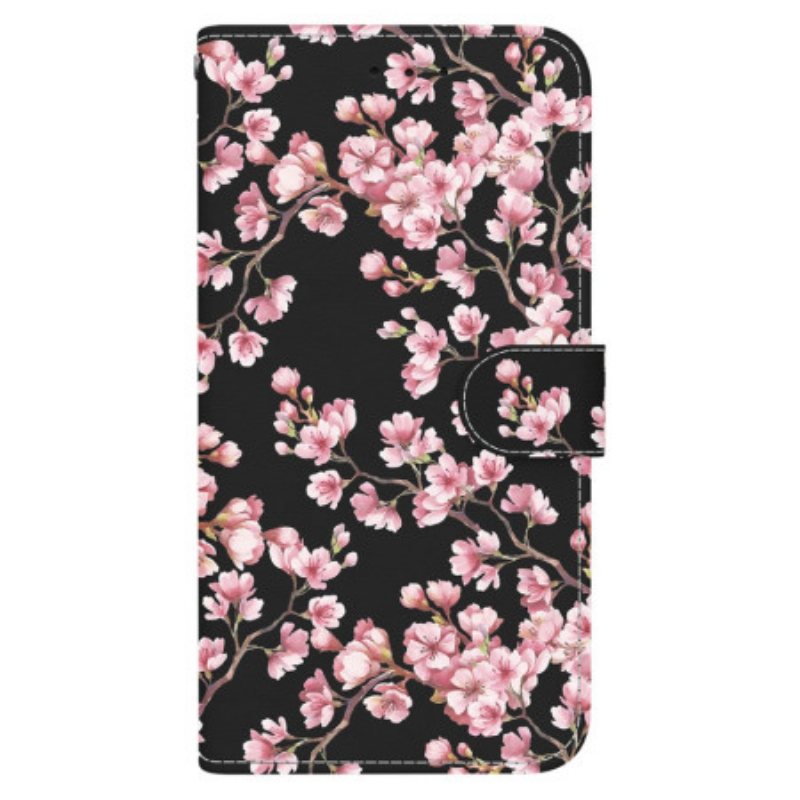 Lærdeksel Folio Deksel Xiaomi 14t Plommeblomster