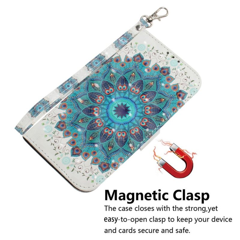 Folio Deksel Til Xiaomi Redmi 10A Med Kjede Strappy Mandala