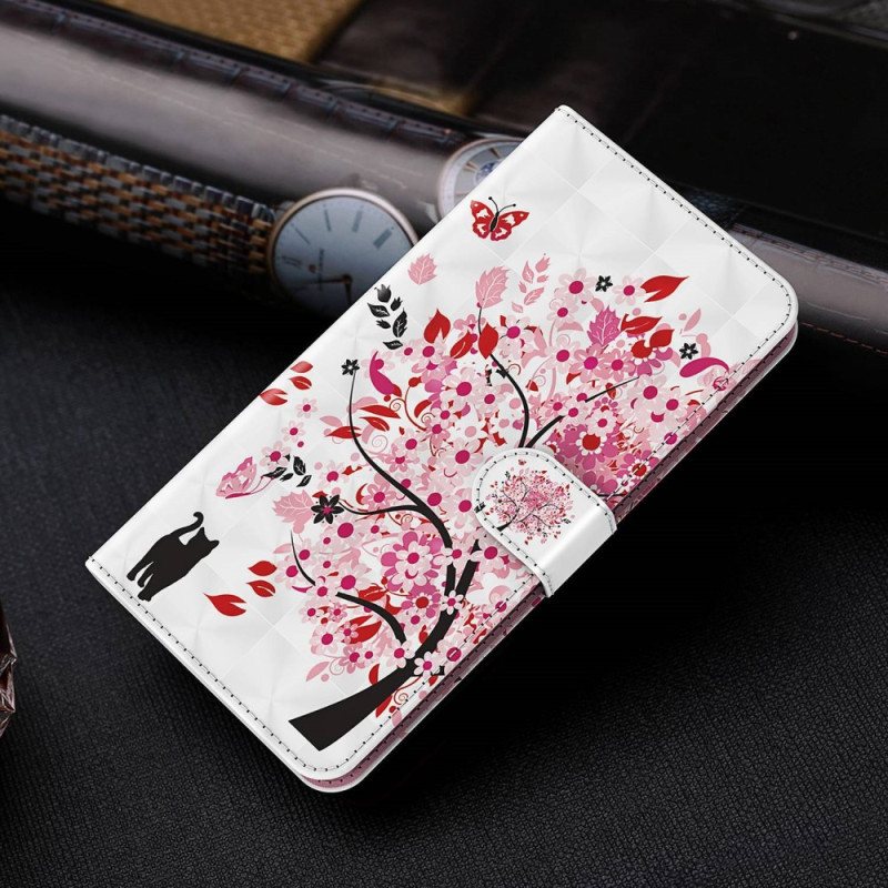 Folio Deksel Til Xiaomi Redmi 10A Med Kjede Strappy Rose Tree