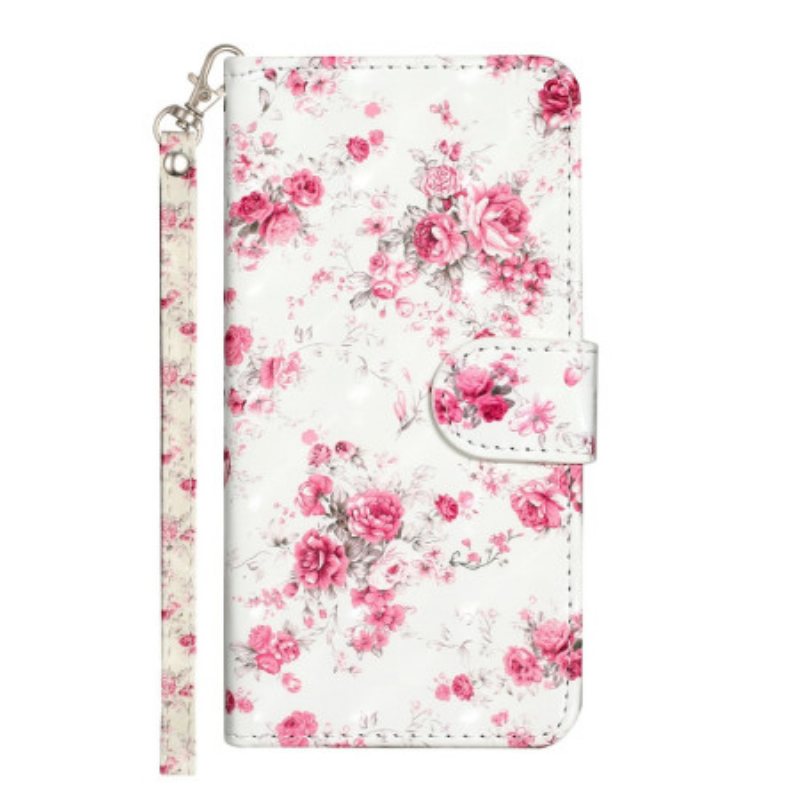 Folio Deksel Til Xiaomi Redmi 10A Med Kjede Stropp Liberty Flowers